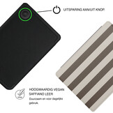 Kobo Clara BW / Clara Colour Hoesje - Vegan Saffiano Leren Sleep Cover - Met Handband en Auto Wake/Sleep - Café au Lait