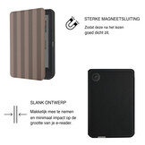 Kobo Clara BW / Clara Colour Hoesje - Vegan Saffiano Leren Sleep Cover - Met Handband en Auto Wake/Sleep - Espresso