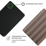Kobo Clara BW / Clara Colour Hoesje - Vegan Saffiano Leren Sleep Cover - Met Handband en Auto Wake/Sleep - Espresso