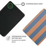 Kobo Clara BW / Clara Colour Hoesje - Vegan Saffiano Leren Sleep Cover - Met Handband en Auto Wake/Sleep - Rusty Blue