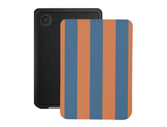 Lunso Kobo Clara BW / Clara Colour hoesje (6 inch) - Vegan Saffiano Leren Sleep Cover - Rusty Blue