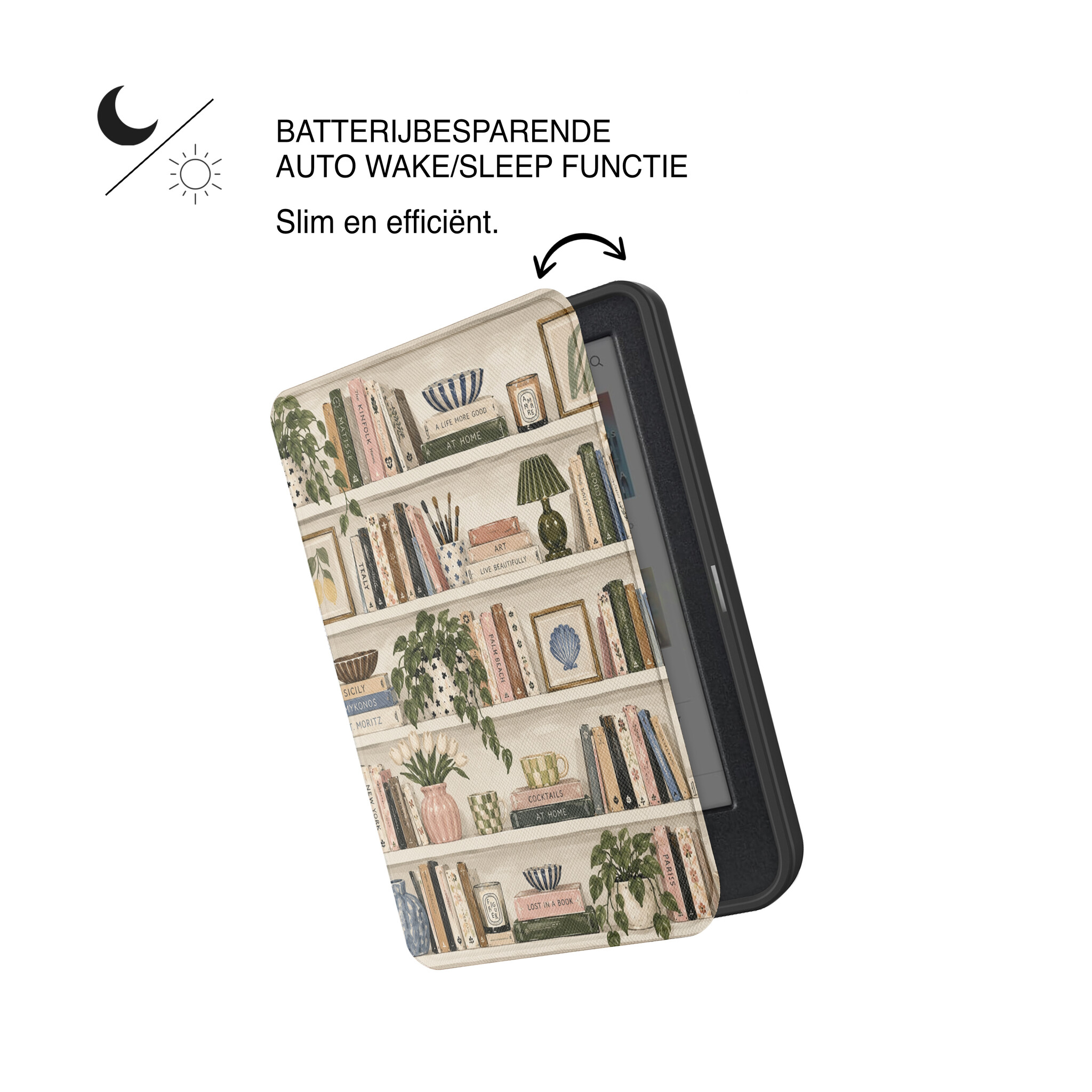 Kobo Clara BW / Clara Colour Hoesje - Vegan Saffiano Leren Sleep Cover - Met Handband en Auto Wake/Sleep - Libris