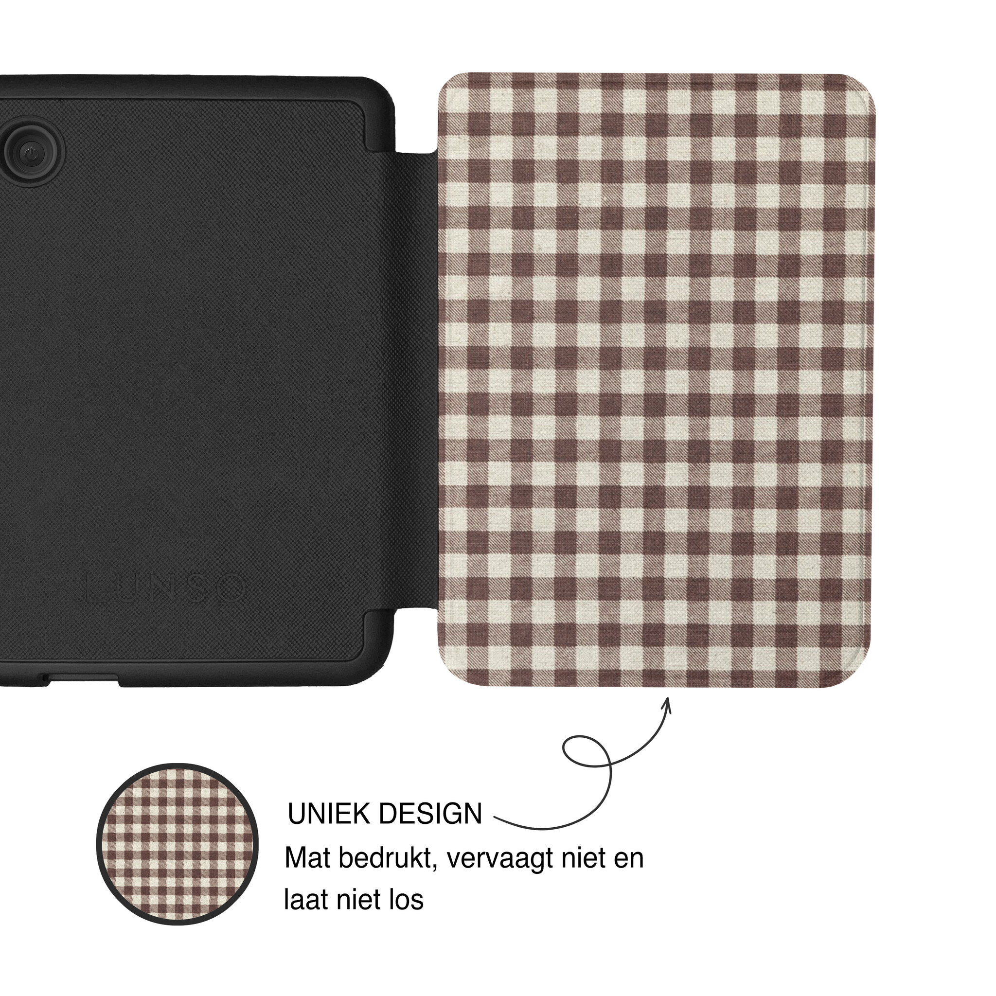 Kobo Clara BW / Clara Colour Hoesje - Vegan Saffiano Leren Sleep Cover - Met Handband en Auto Wake/Sleep - Sunday Brunch