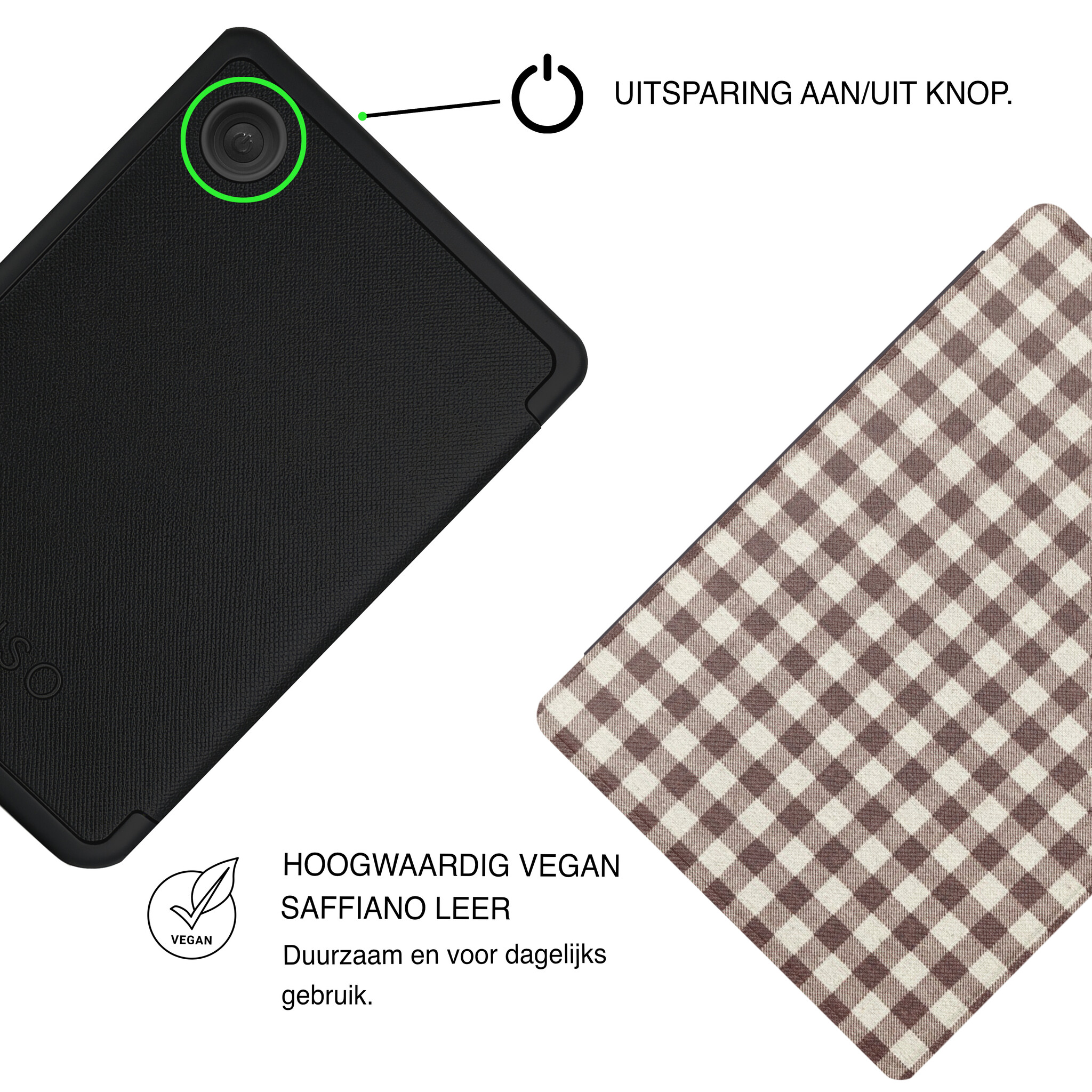 Kobo Clara BW / Clara Colour Hoesje - Vegan Saffiano Leren Sleep Cover - Met Handband en Auto Wake/Sleep - Sunday Brunch