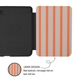 Kobo Clara BW / Clara Colour Hoesje - Vegan Saffiano Leren Sleep Cover - Met Handband en Auto Wake/Sleep - Tangerine Blush