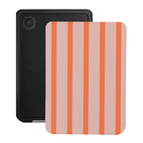 Kobo Clara BW / Clara Colour Hoesje - Vegan Saffiano Leren Sleep Cover - Met Handband en Auto Wake/Sleep - Tangerine Blush