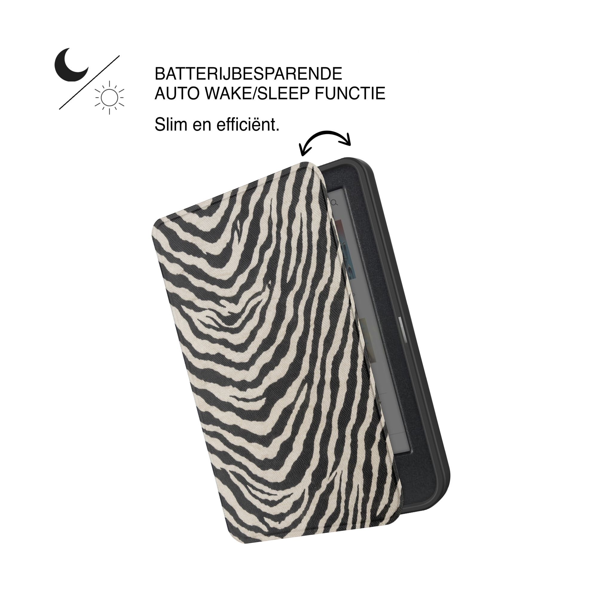 Kobo Clara BW / Clara Colour Hoesje - Vegan Saffiano Leren Sleep Cover - Met Handband en Auto Wake/Sleep - Untamed