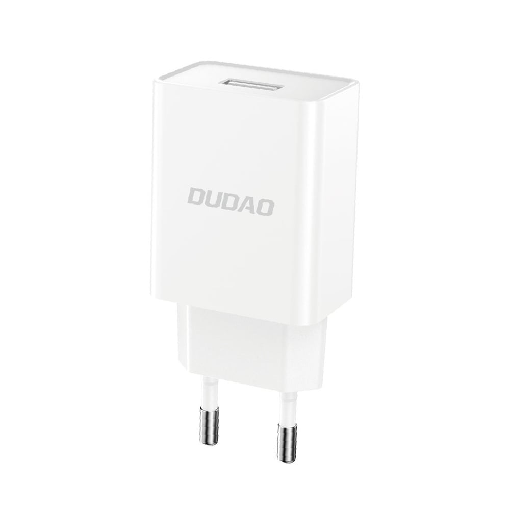 EU stekker met USB-C oplader - USB-A naar USB-C oplaadkabel en datakabel - 2.1A - 1 Meter – Wit