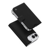 iPhone Duo hoesje - Slim bookcase met pasjeshouder en standaard - Zwart