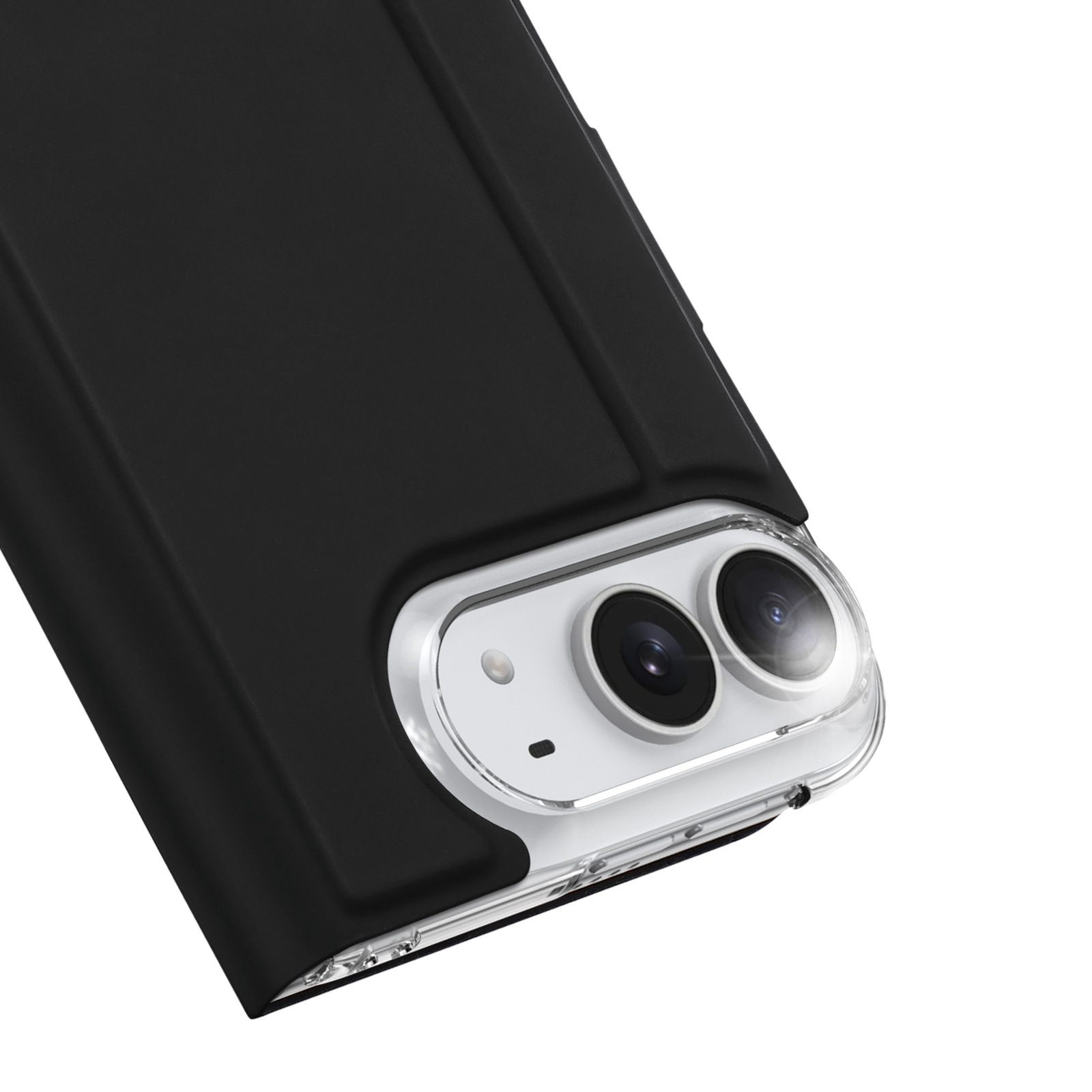 iPhone Duo hoesje - Slim bookcase met pasjeshouder en standaard - Zwart