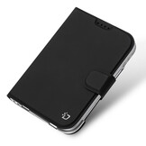iPhone Duo hoesje - Slim bookcase met pasjeshouder en standaard - Zwart