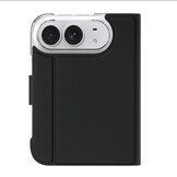 iPhone Duo hoesje - Slim bookcase met pasjeshouder en standaard - Zwart
