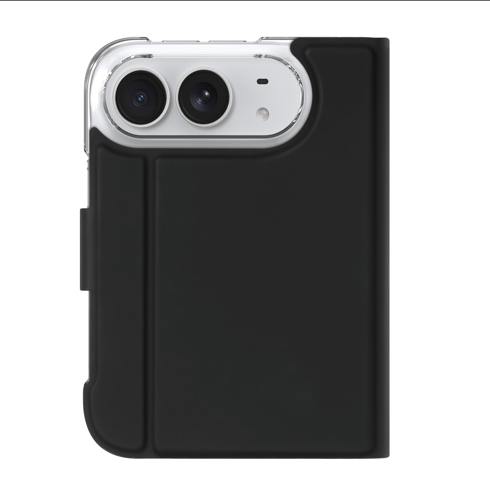 iPhone Duo hoesje - Slim bookcase met pasjeshouder en standaard - Zwart