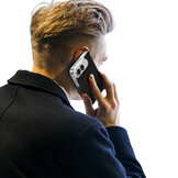 iPhone Duo hoesje - Slim bookcase met pasjeshouder en standaard - Zwart