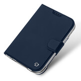 iPhone Duo hoesje - Slim bookcase met pasjeshouder en standaard - Blauw
