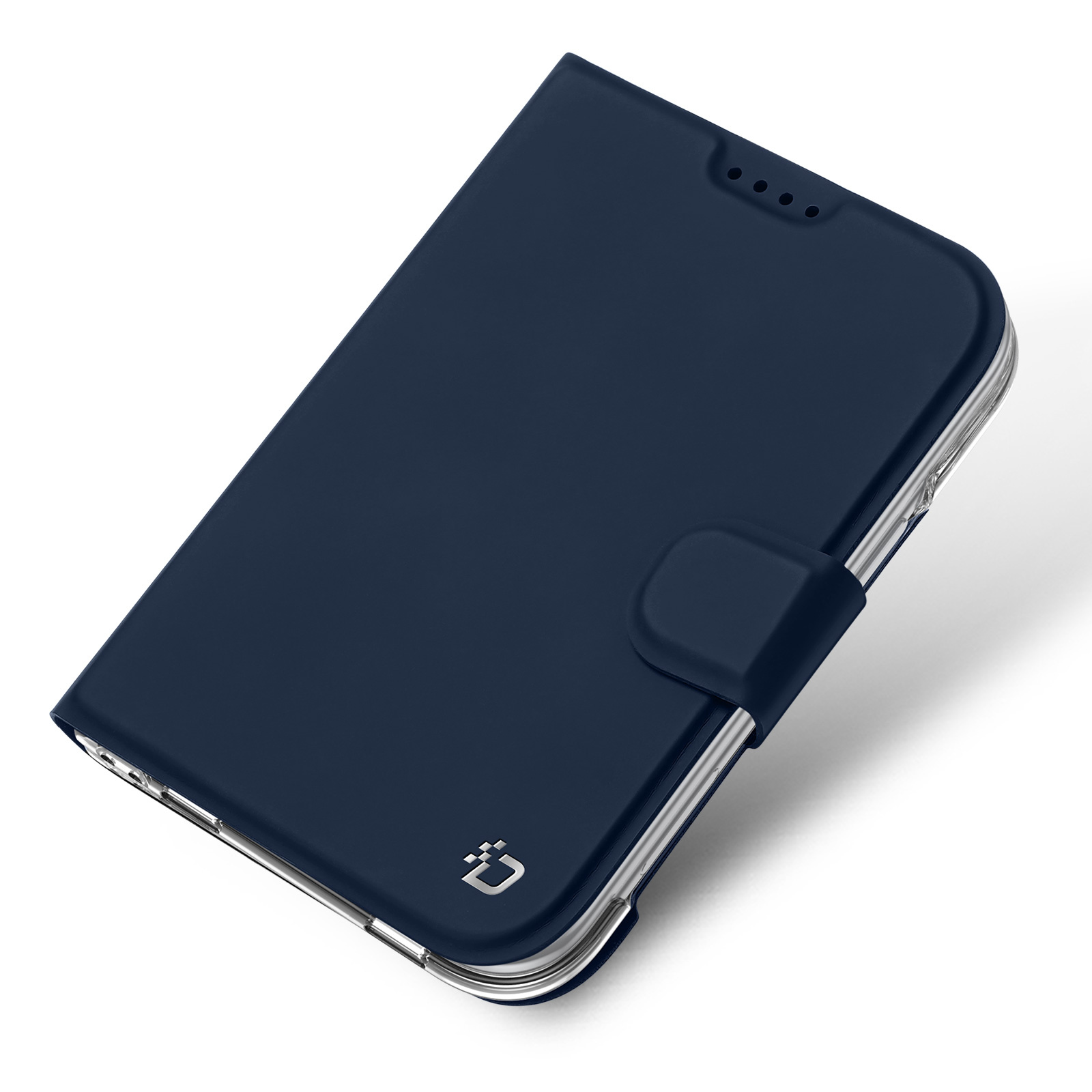 iPhone Duo hoesje - Slim bookcase met pasjeshouder en standaard - Blauw