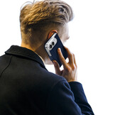 iPhone Duo hoesje - Slim bookcase met pasjeshouder en standaard - Blauw
