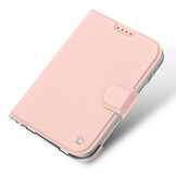 iPhone Duo hoesje - Slim bookcase met pasjeshouder en standaard - Lichtroze