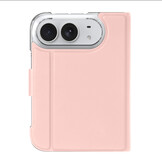 iPhone Duo hoesje - Slim bookcase met pasjeshouder en standaard - Lichtroze