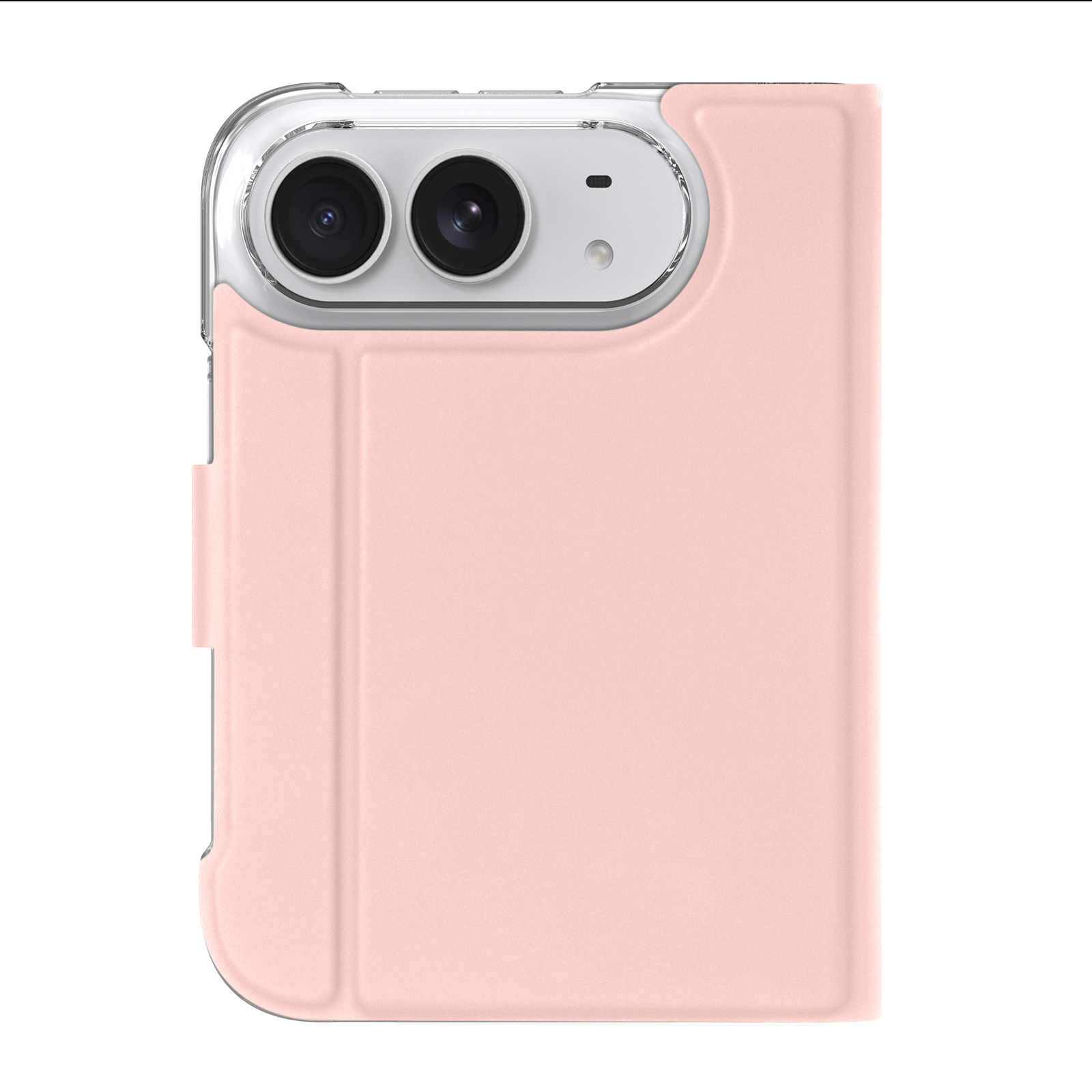 iPhone Duo hoesje - Slim bookcase met pasjeshouder en standaard - Lichtroze