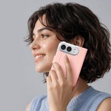 iPhone Duo hoesje - Slim bookcase met pasjeshouder en standaard - Lichtroze