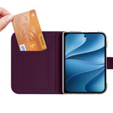 iPhone Duo hoesje - Slim bookcase met pasjeshouder en standaard - Burgundy