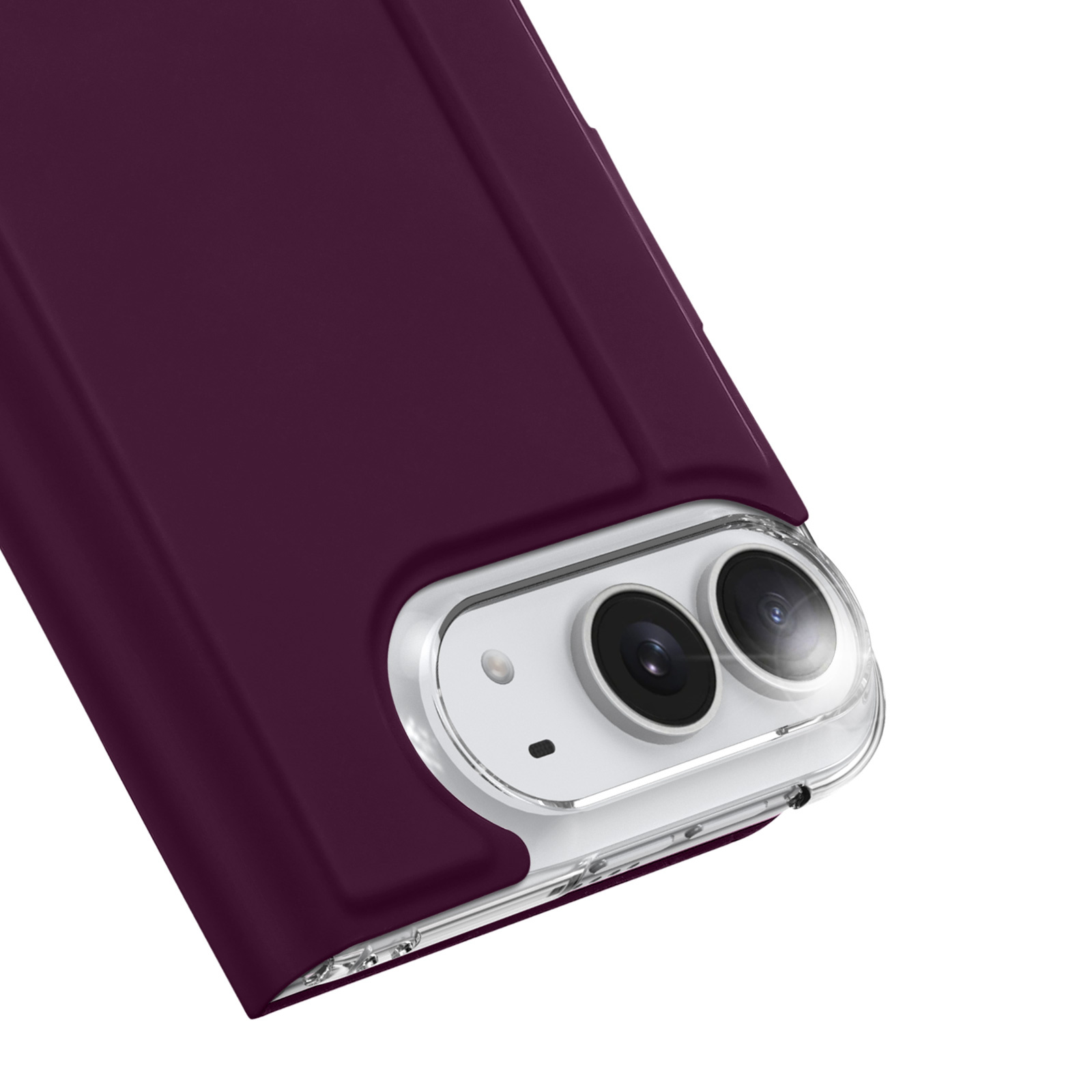 iPhone Duo hoesje - Slim bookcase met pasjeshouder en standaard - Burgundy