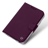 iPhone Duo hoesje - Slim bookcase met pasjeshouder en standaard - Burgundy