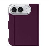 iPhone Duo hoesje - Slim bookcase met pasjeshouder en standaard - Burgundy