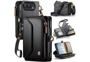 Caseme iPhone Duo hoesje - portemonnee tasje - Zwart
