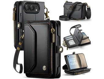 Caseme iPhone Duo hoesje - portemonnee tasje - Zwart