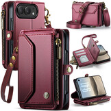 Caseme iPhone Duo hoesje - portemonnee telefoontasje met 10 pasjesvakken, RFID-bescherming en schouderband - Rood