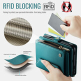 Caseme iPhone Duo hoesje - portemonnee telefoontasje met 10 pasjesvakken, RFID-bescherming en schouderband - Petrol