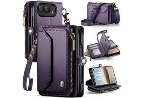 Caseme iPhone Duo hoesje - portemonnee tasje - Paars