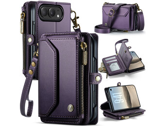 Caseme iPhone Duo hoesje - portemonnee tasje - Paars