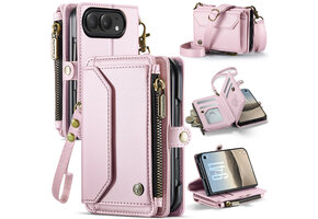 Caseme iPhone Duo hoesje - portemonnee tasje - Lichtroze