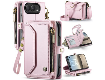 Caseme iPhone Duo hoesje - portemonnee tasje - Lichtroze