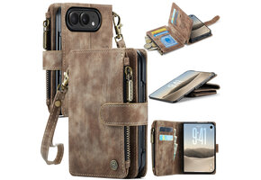 Caseme iPhone Duo PU leren hoesje - portemonnee - Bruin