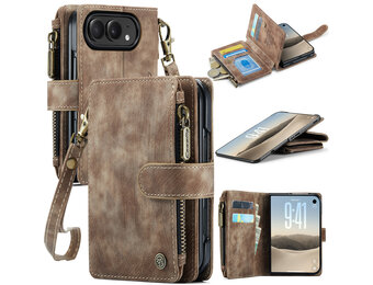 Caseme iPhone Duo PU leren hoesje - portemonnee - Bruin
