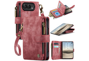 Caseme iPhone Duo PU leren hoesje - portemonnee - Rood