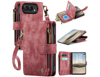 Caseme iPhone Duo PU leren hoesje - portemonnee - Rood