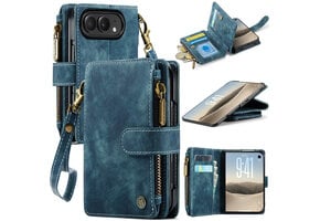 Caseme iPhone Duo PU leren hoesje - portemonnee - Petrol