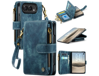 Caseme iPhone Duo PU leren hoesje - portemonnee - Petrol