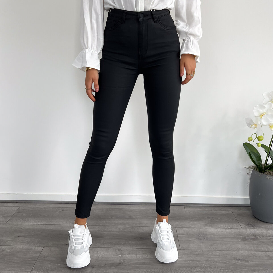 VS MISS Mat Coated Broek Zwart