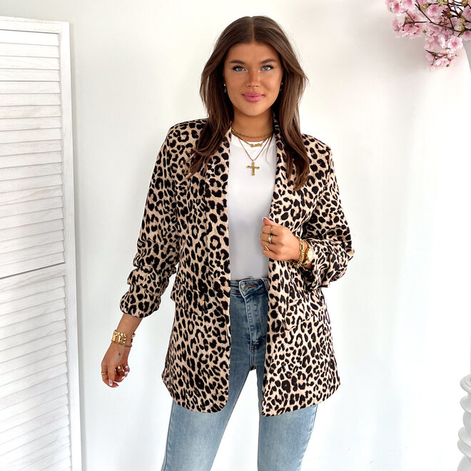 Beige Leopard Blazer