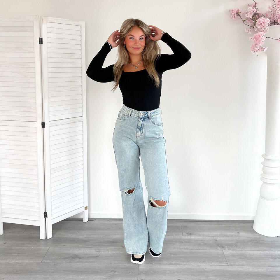 Fay Wide Leg Jeans Blauw