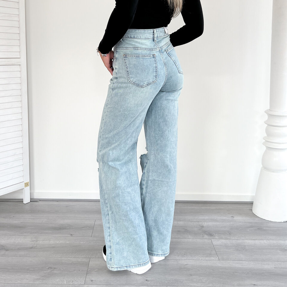 Fay Wide Leg Jeans Blauw