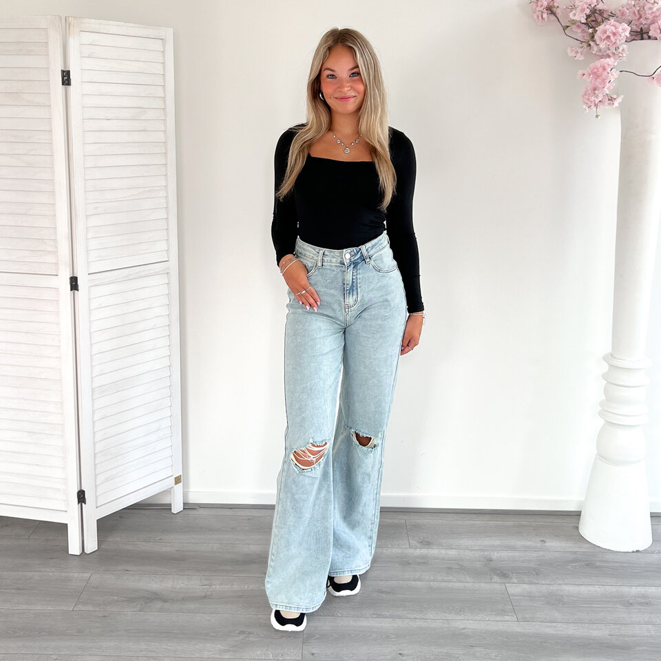 Fay Wide Leg Jeans Blauw