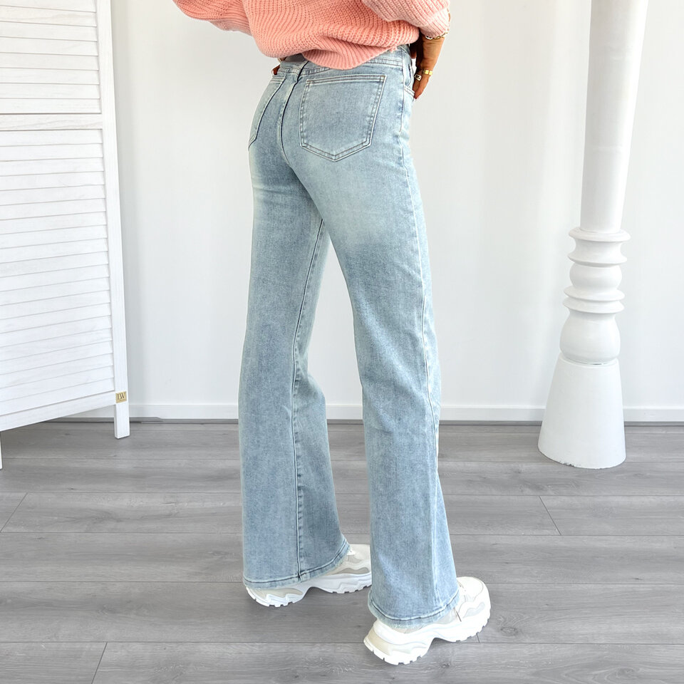 Macy Wide Leg Jeans Blauw