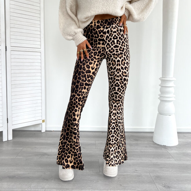 Leopard Flared Broek
